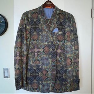 TALLIA MENS BOHO PATTERN SUIT 42R BLAZER 34 PANT